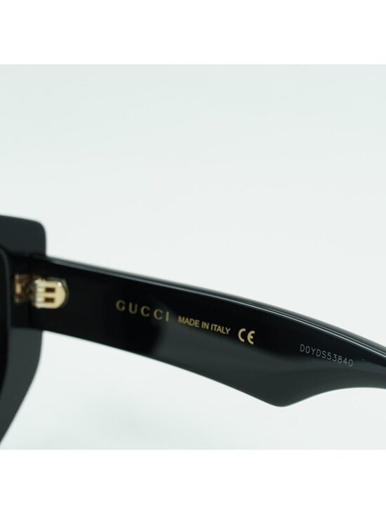 Gucci GG0997S 002 Sunglasses Black Shield Frame, Grey Lenses
